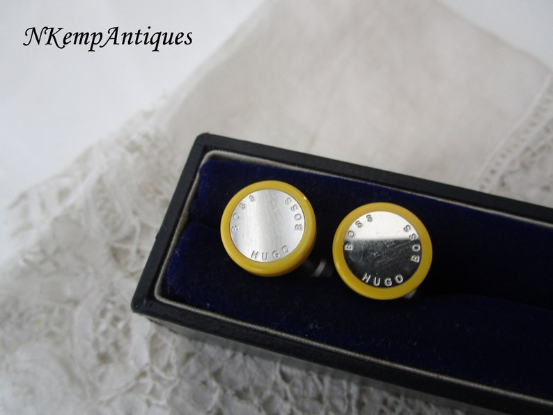 Vintage yellow cufflinks