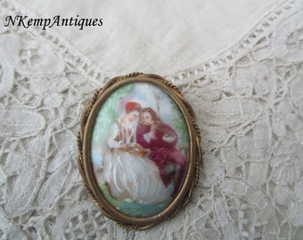 Broche de porcelana de Limoges 1930