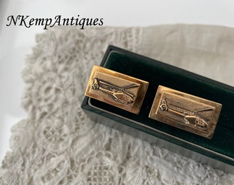 Vintage helicopter cufflinks