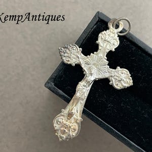Antik krucifix/kors i sterlingsilver 1910