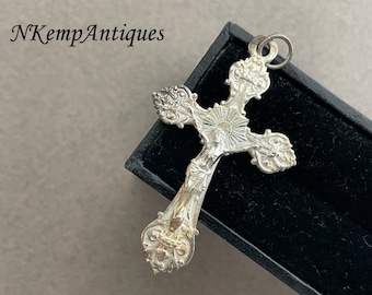 Antique sterling silver crucifix/cross 1910