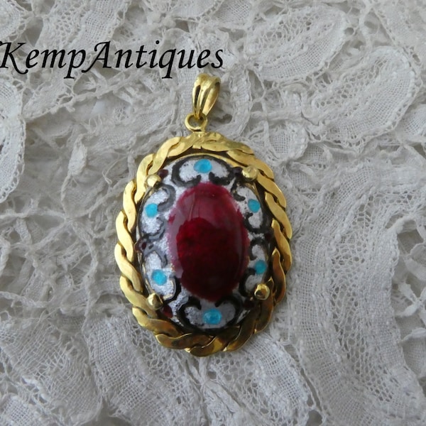 Limoges enamel pendant