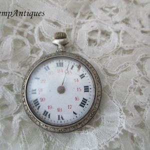 Antiek chatelaine horloge 1910 echt zilver restauratie project