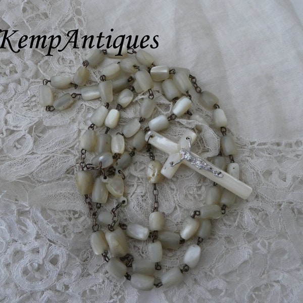 Old shell rosary  Mother of pearl