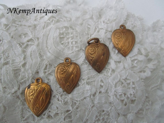 Heart pendant 1930's x 4