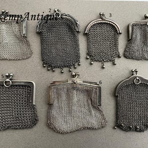 Antique chatelaine purse real silver 1910