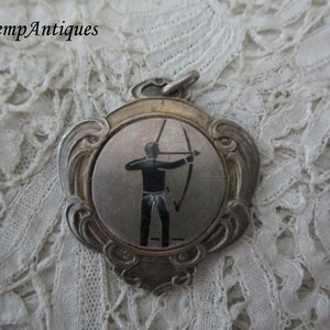 Silver archery pendant/medal real silver