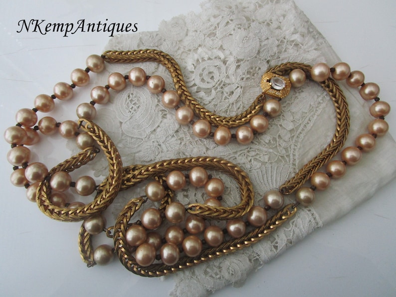 collier en verre vintage image 1