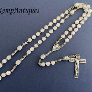 Old glass rosary french religious
