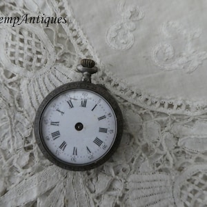 Antiek chatelaine horloge echt zilver restauratieproject 1900 voor de verzamelaar