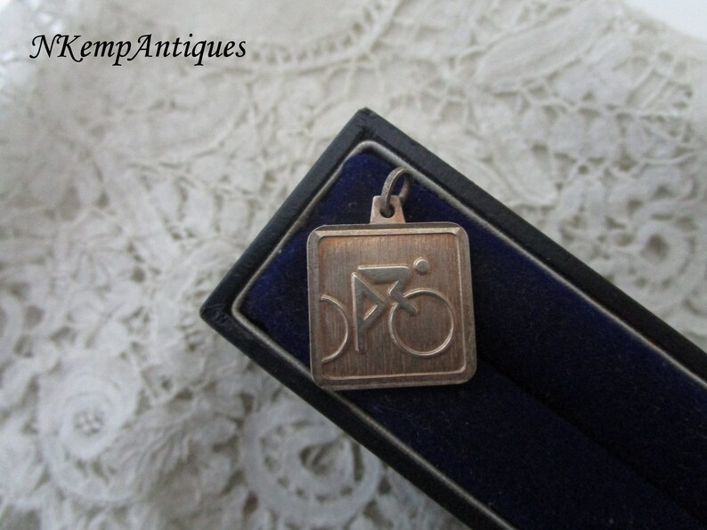 Silver cycling pendant real silver