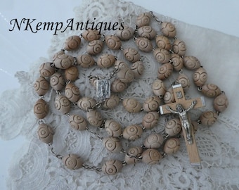 Carved wooden rosary