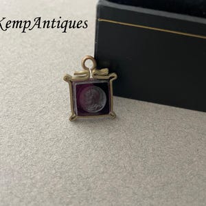 Antique intaglio pendant/fob 1910 amethyst glass