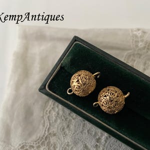 Antique silver filigree bead x 2 for re-purpose