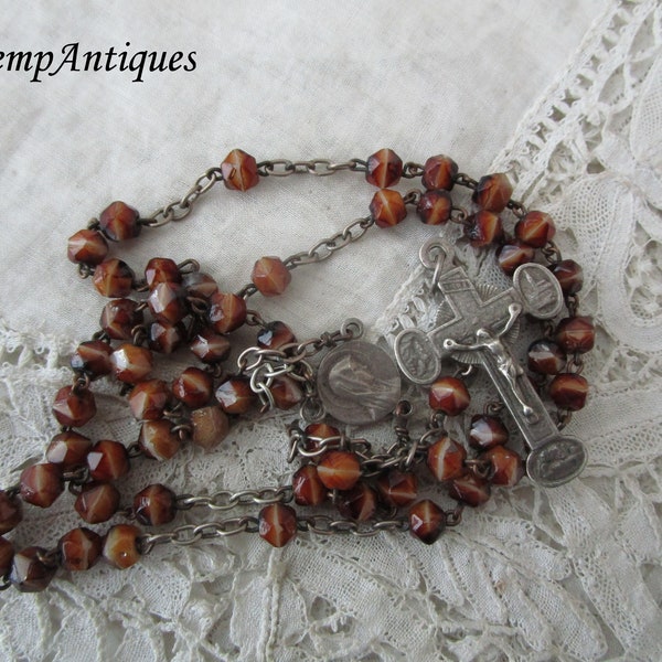 Antique glass rosary 1910