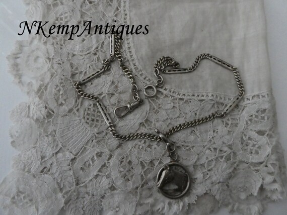 Antique enamel chain 1910 equestrian - image 2