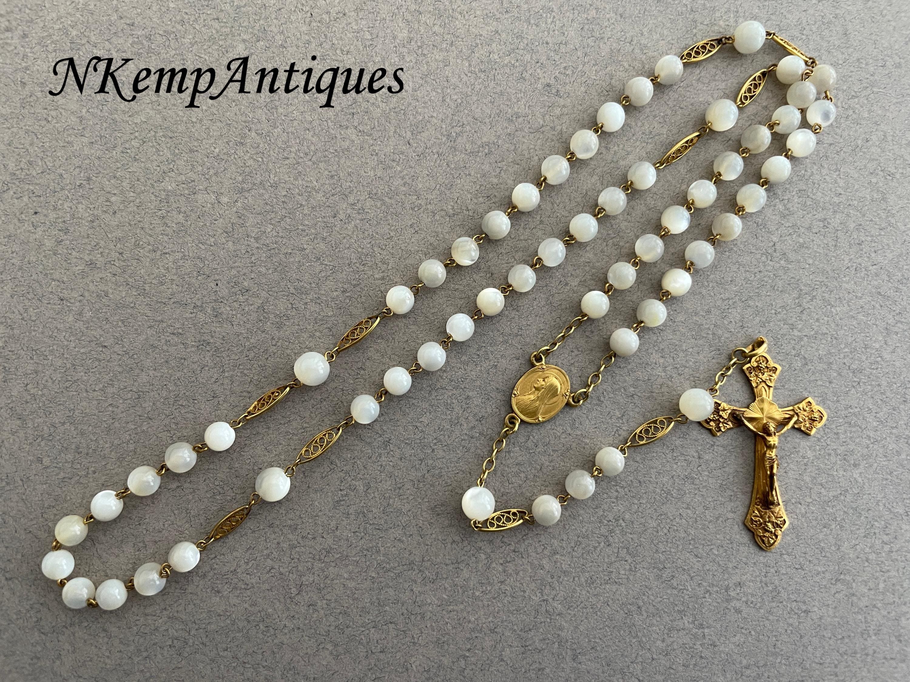 Antique Shell Rosary Mother of Pearl for the Collector