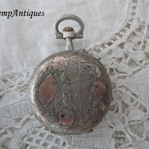 Antieke chatelaine horloge 1900 echt zilver restauratie project