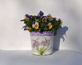 Flower pot, planter,  shabby chic, flowerpot, garden container, plant pot, cache pot, storage home decor, metal flower pot, plant container