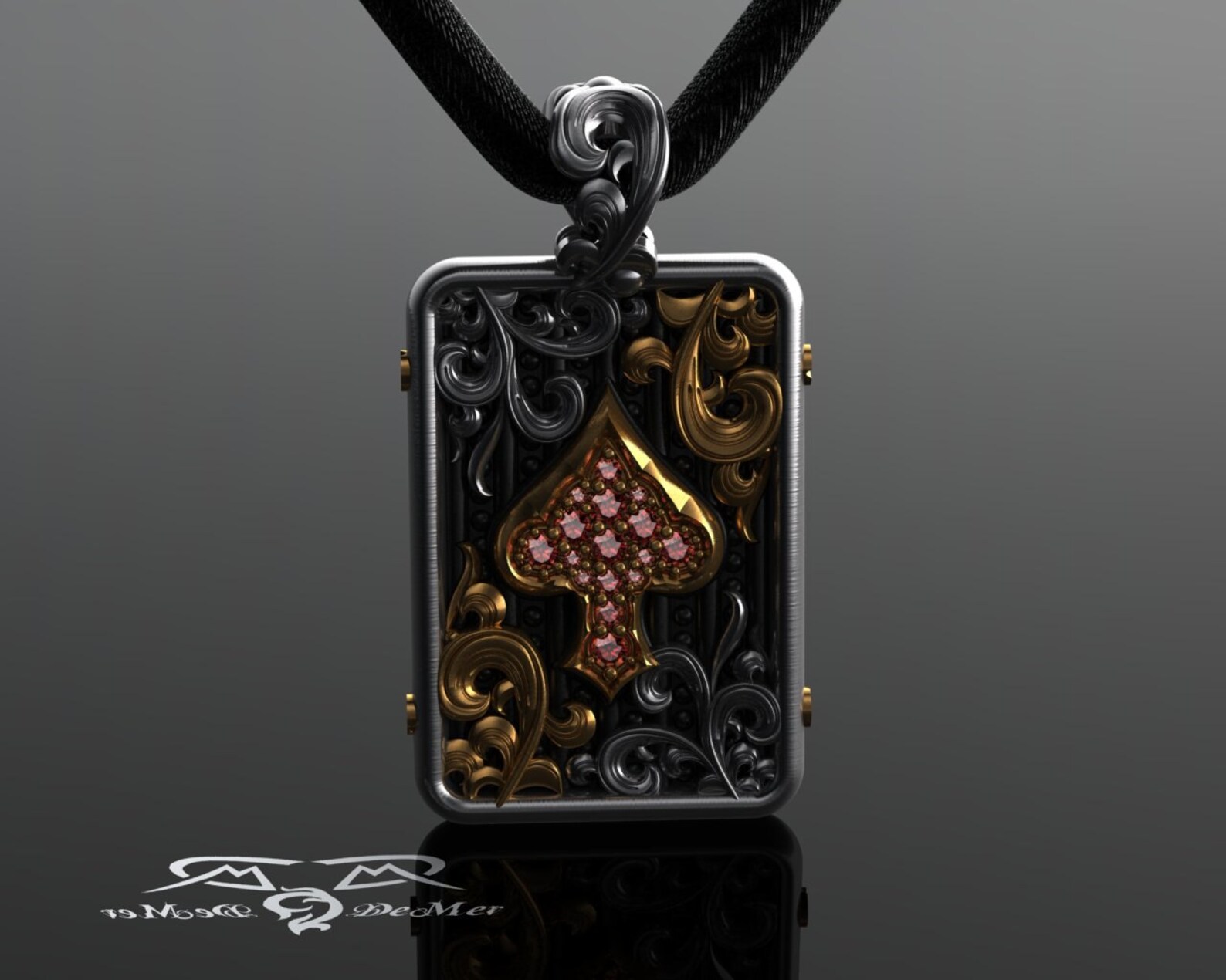 Ace of Spades Poker Necklace in Solid Gold and Sterling Etsy UK