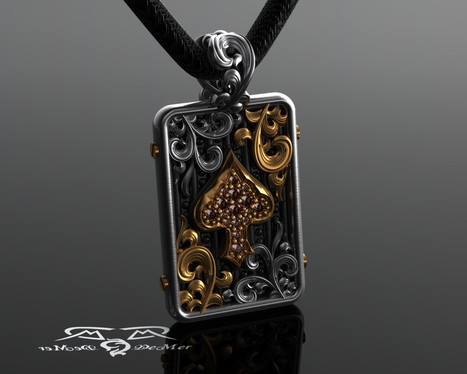 Ace of Spades Poker Necklace in Solid Gold and Sterling Etsy UK