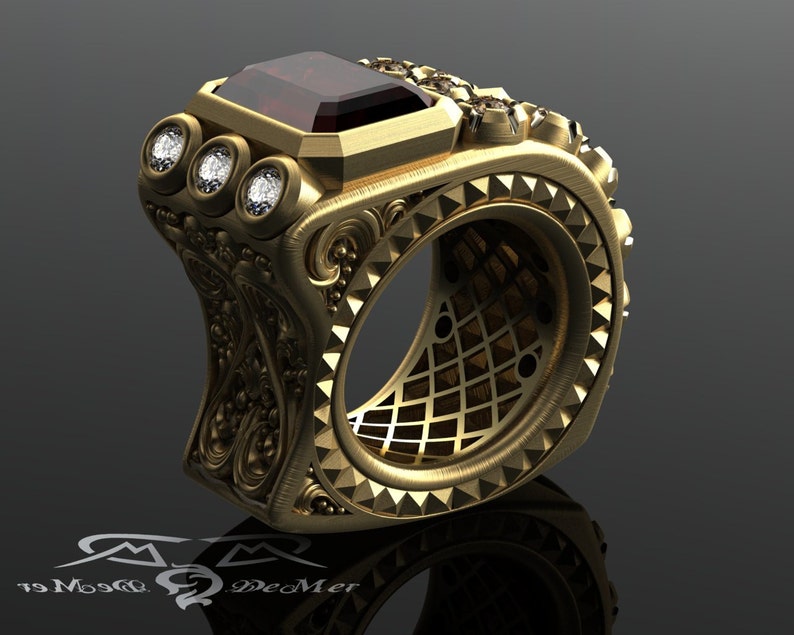 Men's Pinky Ring in Very Heavy Solid Gold 7ct and Etsy