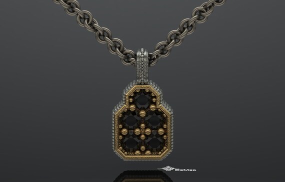 Mens black diamond chain necklace cheap