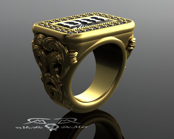 Mens heavy gold store signet rings