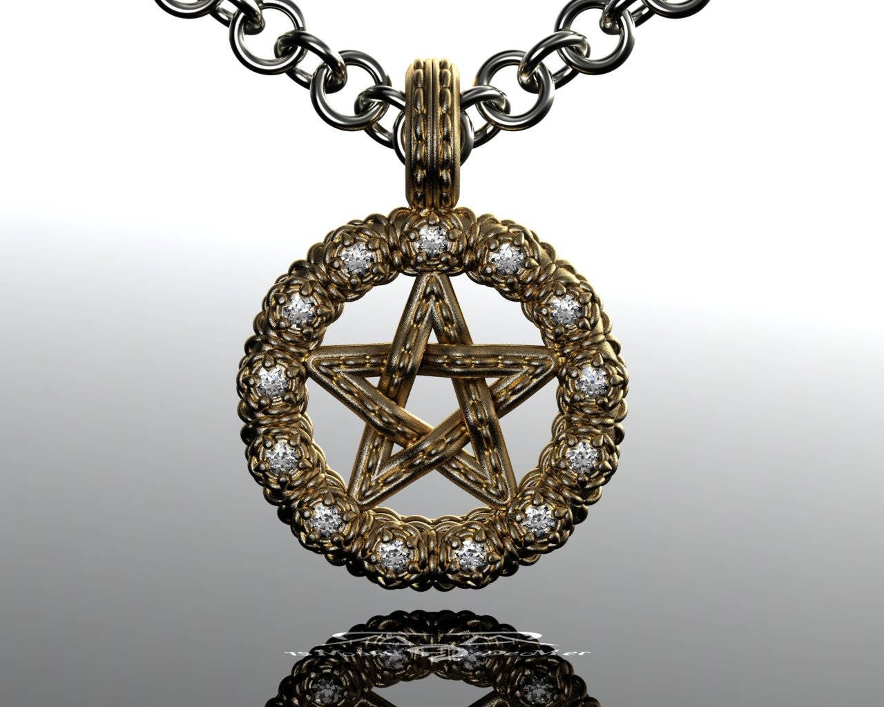 Diamond pentagram necklace deals