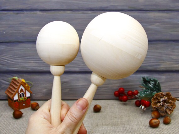 wooden baby maracas rattle