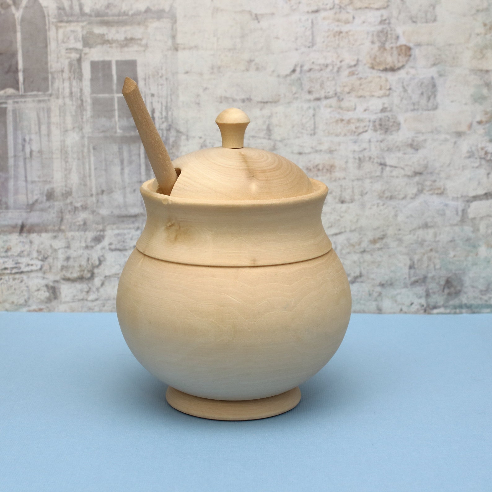 Wood Unfinished Kitchen Sugar bowl 7 in Etsy