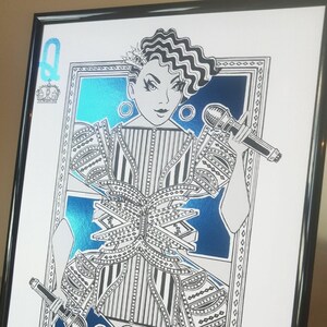 Catherine Parr - Six The Musical geïnspireerd - blauwe folie - muziektheater Art Print