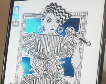 Catherine Parr - Six The Musical inspiriert - Blaue Folie - Musiktheater Kunstdruck