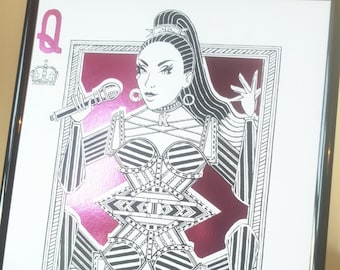 Katherine Howard - SIx The Musical inspiriert - Pink Folie - Musiktheater Kunstdruck