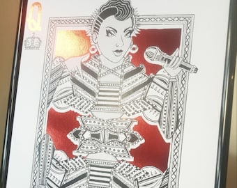 Anne of Cleeves - Six The Musical Inspired - Red Foil -Musical Theatre Art Print