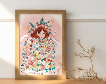 Fine Art Print - The Spring Woman - giclee art print, print, spring, interior decoration, living room, bedroom