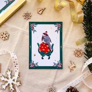 Art Print  "L’oiseau d’hiver", carte de vœux, Noël, féerique