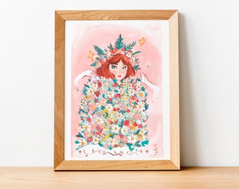 The Spring Woman -Art Print, art, print, magical, spring, wall decoration