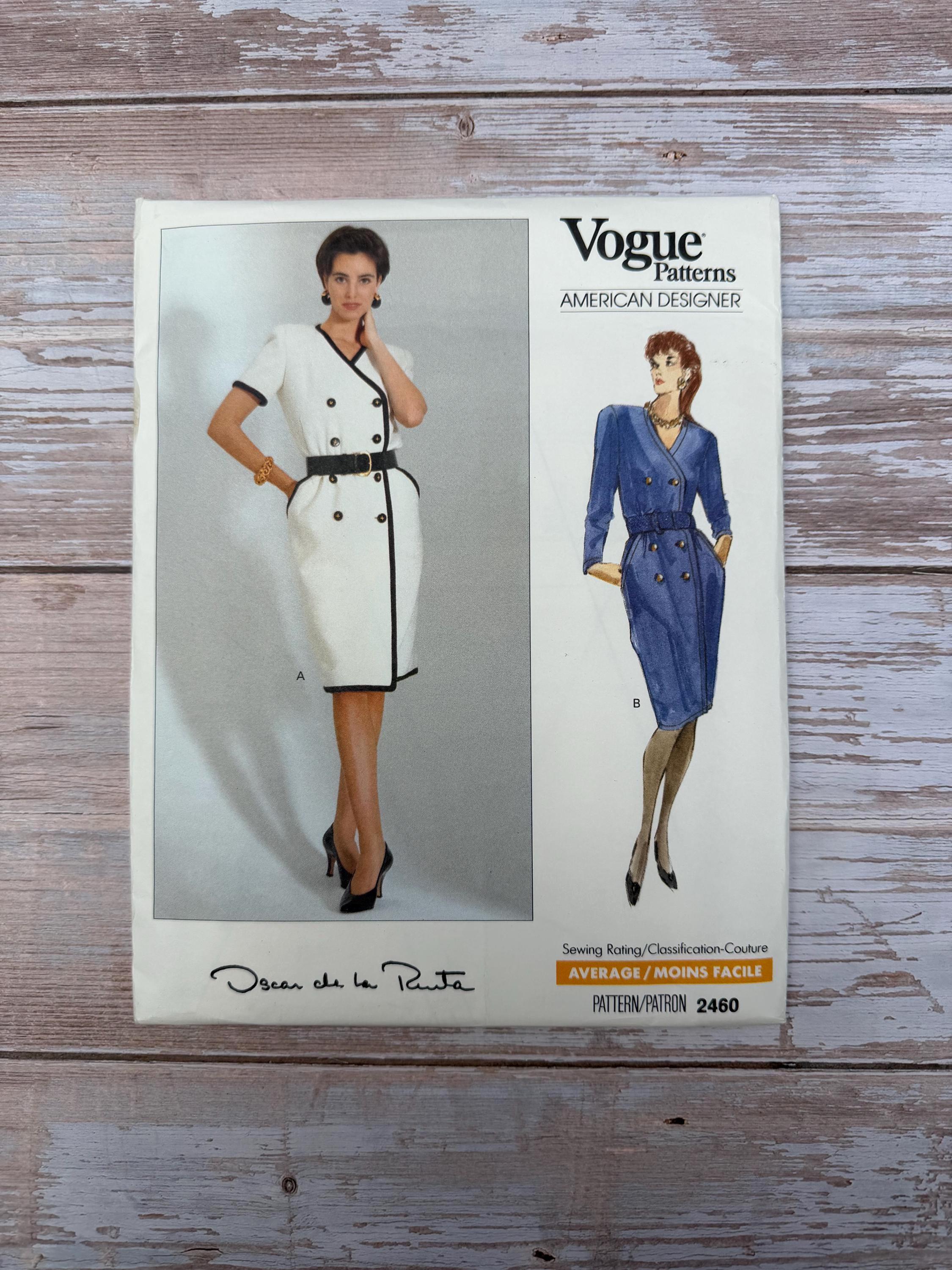 Patron De Couture Vogue Vintage 1974 – Robe Oscar De La Renta, Taille B36, Modèle Non Découpé