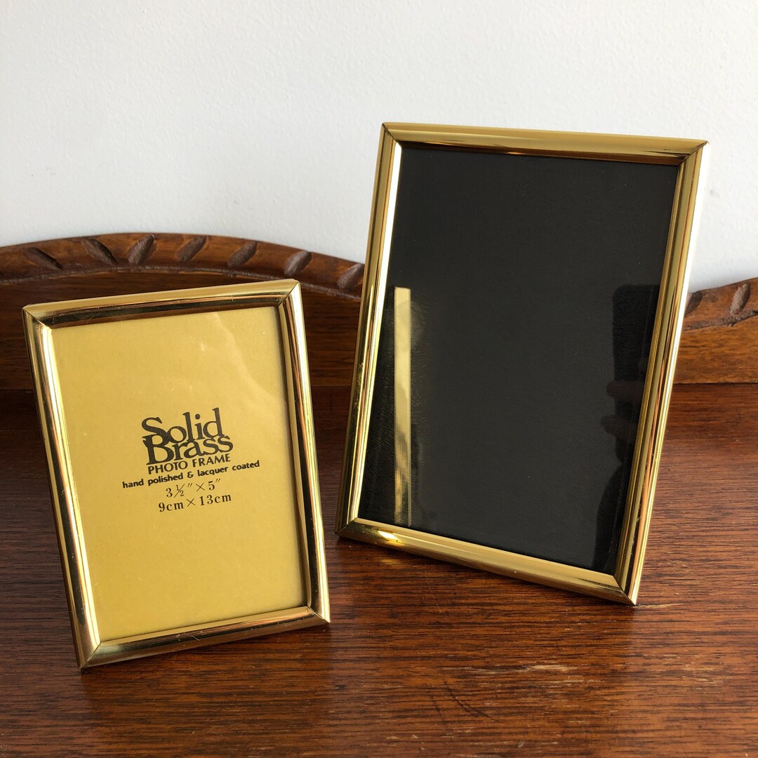 Set of 2x Vintage Solid Brass Picture Frames Photo for Gallery Wall - Etsy