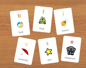 Printable Alphabet Flash Cards (PDF) - Instant Download