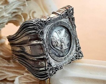Anillo de plata con moneda griega antigua, anillo de Atenea, anillo de moneda antigua, anillo bohemio, Atenea
