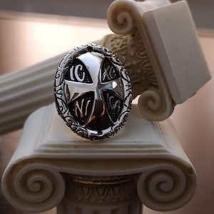 Orthodox cross ring, Byzantine Style, embossed cross ring, Orthodox ring, IC-XC NIKA,