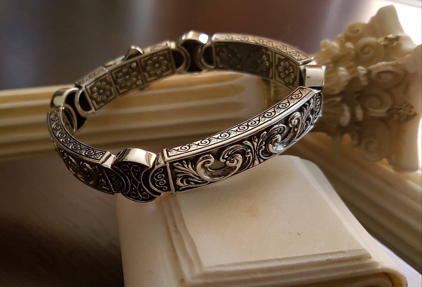 アクセサリー Vintage Byzantine chain bracelet VINTAGE 925 STERLING SILVER BYZANTINE CHAIN BRACELET W/HOOK