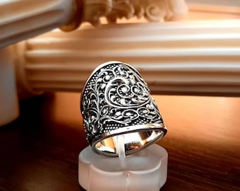 Branch ring, roots style ring, Granat, branch ring, plant bud ring, Byzantine Style, Floral Design, plant bud ring,