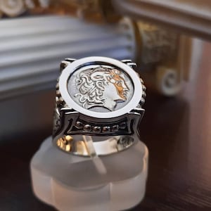 Alexander the great ring, Ancient Greek coin ring, Byzantine design, Ancient Coin Ring, Men Coin Ring, Greek Jewelry,
