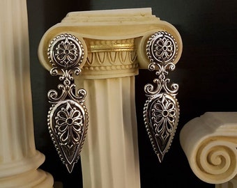 Handcrafted sterling silver earring , Byzantine design, Odin,Greek Jewelry
