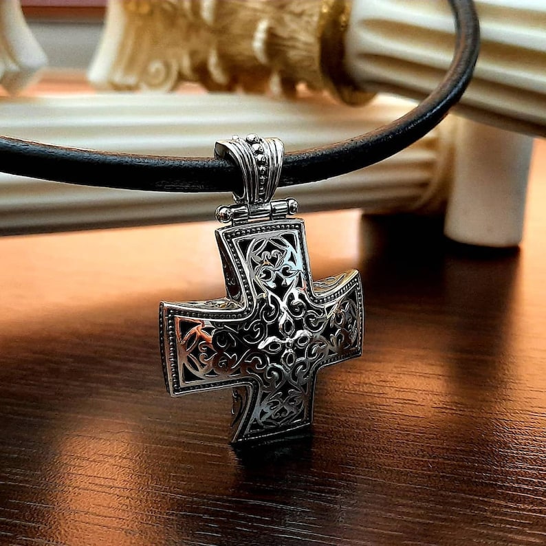Handcrafted Sterling Silver 925 Cross Pendant With Byzantine - Etsy