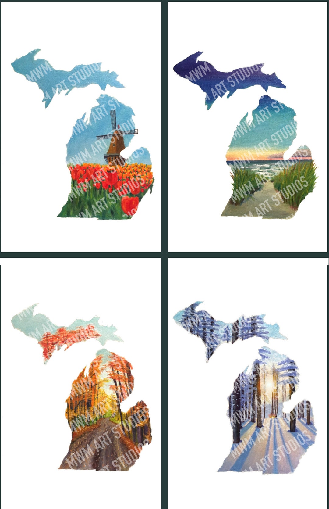 Michigan Seasons Print Set 4 Seasons Etsy michigan-seasons-print-set-4-seasons-etsy