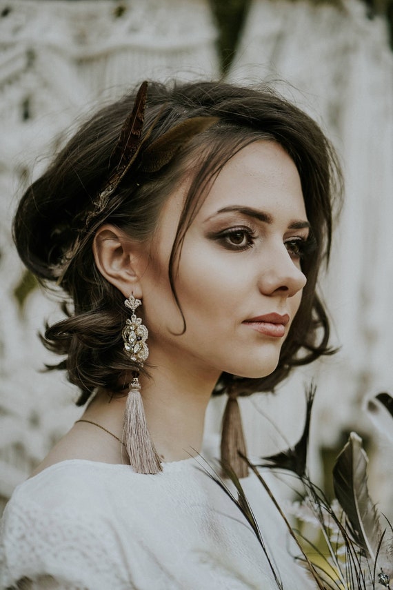 Bridal tassel best sale earrings